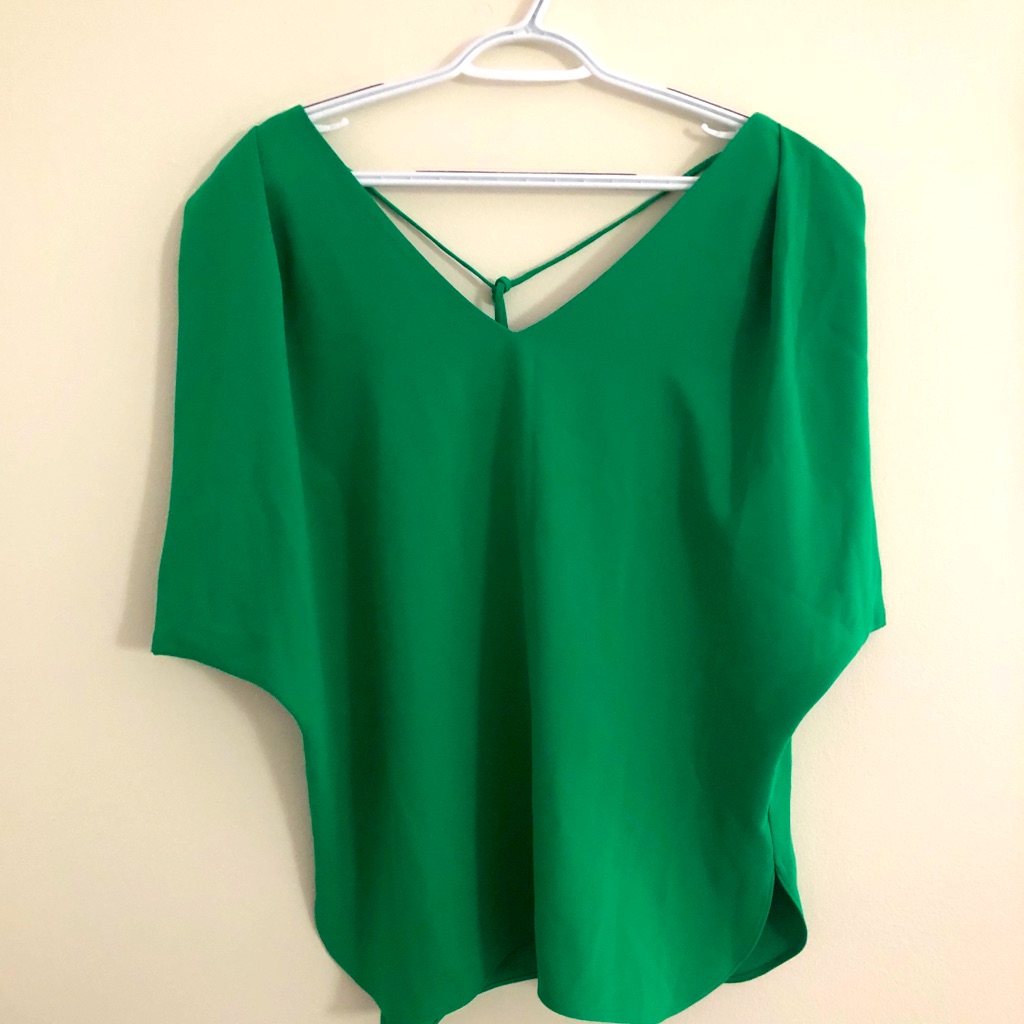 Amanda Uprichard Solid Green Short Sleeves Tops
